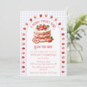 005 Iris Paarse Aardbei Shortcake Baby Shower Kaart (Staand voorkant)