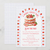 005 Iris Paarse Aardbei Shortcake Baby Shower Kaart (Voorkant / Achterkant)