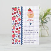 005 Iris Paarse Bes Patch Cupcake Baby Shower Kaart (Staand voorkant)