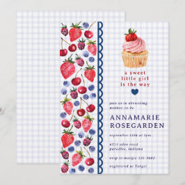 005 Iris Paarse Bes Patch Cupcake Baby Shower Kaart