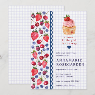 005 Iris Paarse Bes Patch Cupcake Baby Shower Kaart