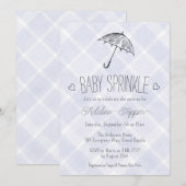 005 Iris Plaid Umbrella Baby Sprinkle Shower Kaart (Voorkant / Achterkant)