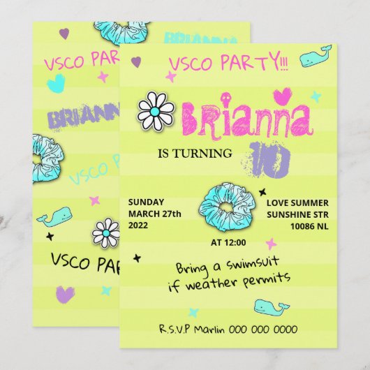 005 Vsco-trend van tieners meisje (Voorkant / Achterkant)