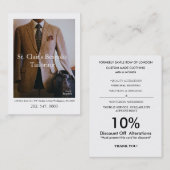 0065720-R3-007-2, St. Clair's Bespoke Tailoring... Kortingskaartje (Voorkant / Achterkant)