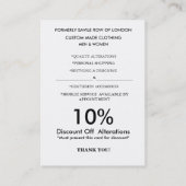 0065720-R3-007-2, St. Clair's Bespoke Tailoring... Kortingskaartje (Achterkant)