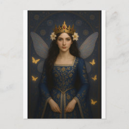 006_A fairy princess in royal blue. Briefkaart