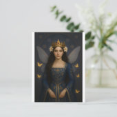 006_A fairy princess in royal blue. Briefkaart (Staand voorkant)