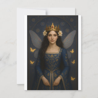 006_A fairy princess in royal blue. Briefkaart