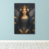 006_A fairy princess in royal blue. Canvas Afdruk (Insitu (Houten vloer))