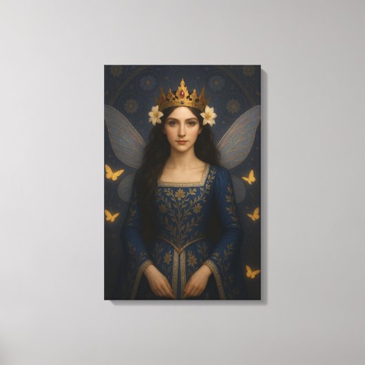006_A fairy princess in royal blue. Canvas Afdruk (Voorkant)