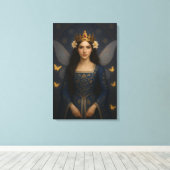 006_A fairy princess in royal blue. Canvas Afdruk (Insitu (Houten vloer))