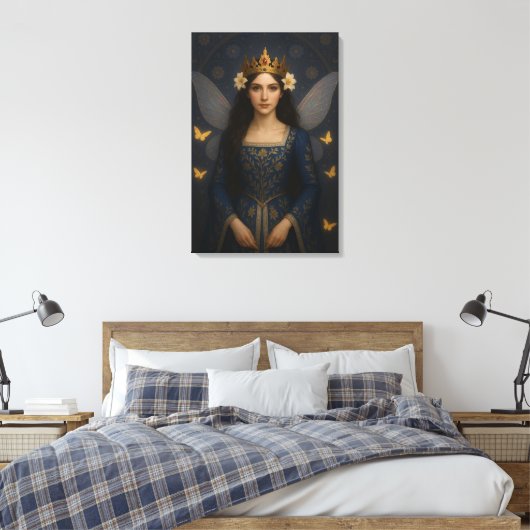 006_A fairy princess in royal blue. Canvas Afdruk (Insitu (Slaapkamer))