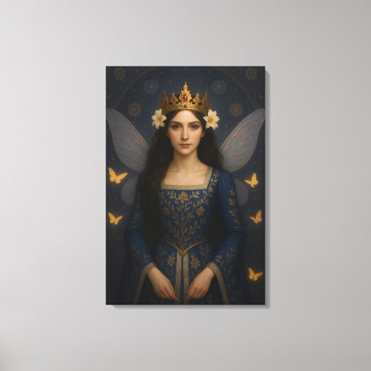 006_A fairy princess in royal blue. Canvas Afdruk (Voorkant)