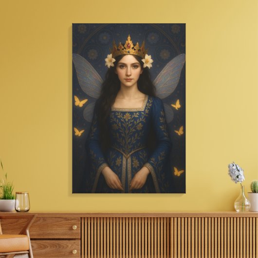 006_A fairy princess in royal blue. Canvas Afdruk (Insitu (Woonkamer))
