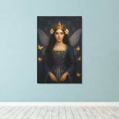 006_A fairy princess in royal blue. Canvas Afdruk (Insitu (Houten vloer))