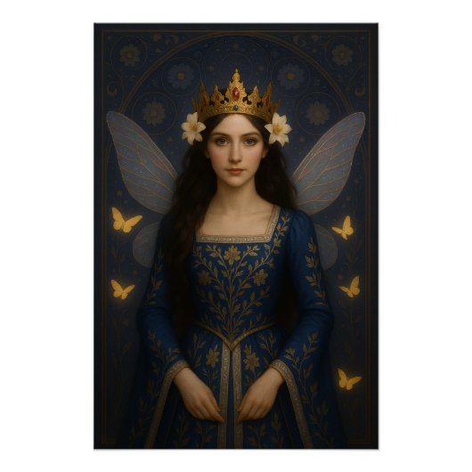 006_A fairy princess in royal blue. Perfect Poster (Voorkant)