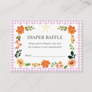 006 Wijn Gingham Baby Shower Luier Raffle Informatiekaartje