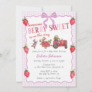 006 Wijn Gingham Bes Zacht Boerderij Baby Shower Kaart