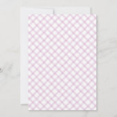 006 Wijn Oude Kant Frame Gingham Baby Shower Kaart (Achterkant)