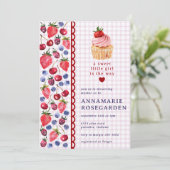 006 Wijn Paarse Bes Patch Cupcake Baby Shower Kaart (Staand voorkant)