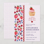006 Wijn Paarse Bes Patch Cupcake Baby Shower Kaart (Voorkant / Achterkant)
