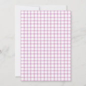006 Wijn Scroll Gingham Kruis Kaars Doop Kaart (Achterkant)