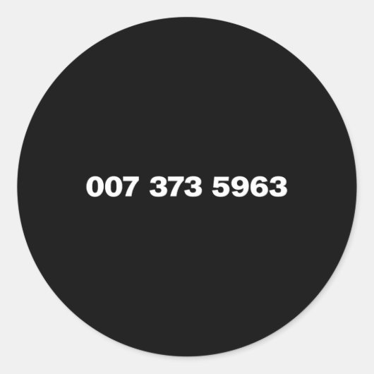007 373 5963 - Beroemde 90s-videospelcodes Ronde Sticker (Voorkant)