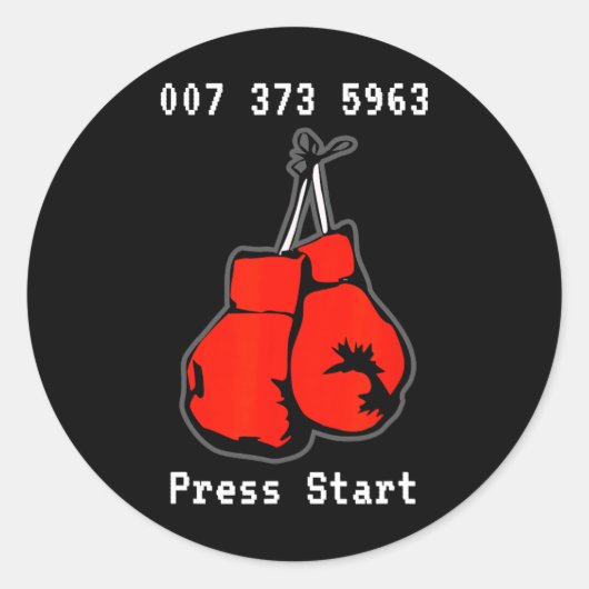 007 373 5963 De Dream Fight Videogame Code Boxin Ronde Sticker (Voorkant)
