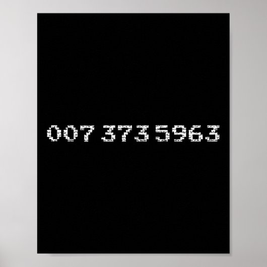 007-373-5963 Famous 45s Video Game Codes G Poster (Voorkant)