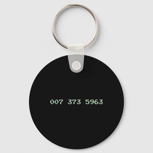 007 373 5963 Video Game Code 1987 80's Retro Games Sleutelhanger (Voorkant)