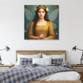 007_A fairy princess in golden yellow.  Canvas Afdruk (Insitu (Slaapkamer))