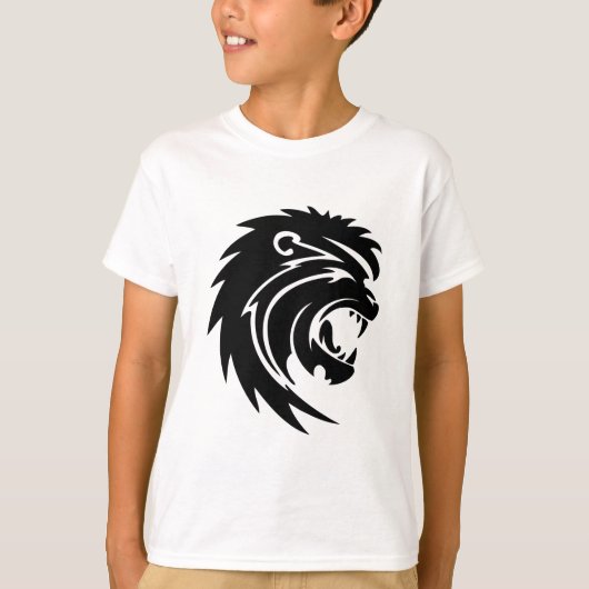 007-lion3111906 ROARING LION ZWARTE WITTE TATTOO T-shirt (Voorkant)