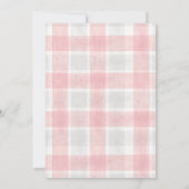 007 Red 020 Fog Sun Plaid Stork Baby Shower Kaart (Achterkant)