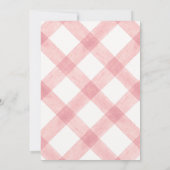 007 Red Teddy Bear Gingham Baby Shower Kaart (Achterkant)