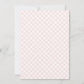 008 Roze geruite gietkan Babyshower Kaart (Achterkant)