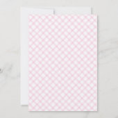 009 Fuchsia Cute Gingham Theevisite Baby Shower Kaart (Achterkant)