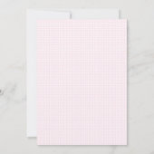 009 Fuchsia Gebrandschilderde Tuin Gingham Doopfee Kaart (Achterkant)