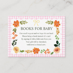 009 Fuchsia Gingham Baby Shower Bijgevoegde kaart