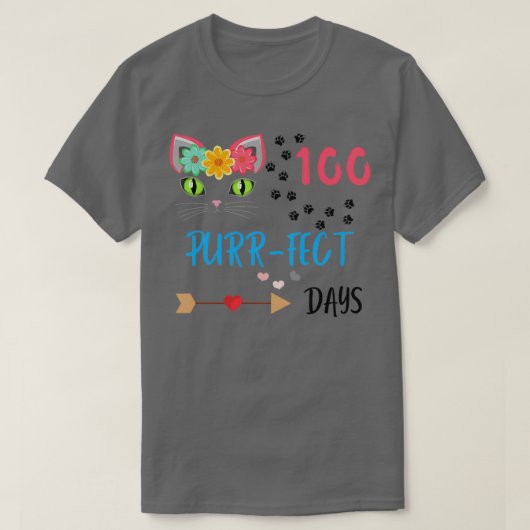 00 Dagen bij kattenkratten voor zoete studie T-shirt (Design voorkant)