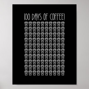 00 dagen koffie t- gelukkig 00ste dag van de schoo poster