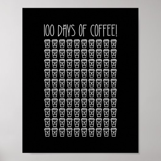 00 dagen koffie t- gelukkig 00ste dag van de schoo poster (Voorkant)