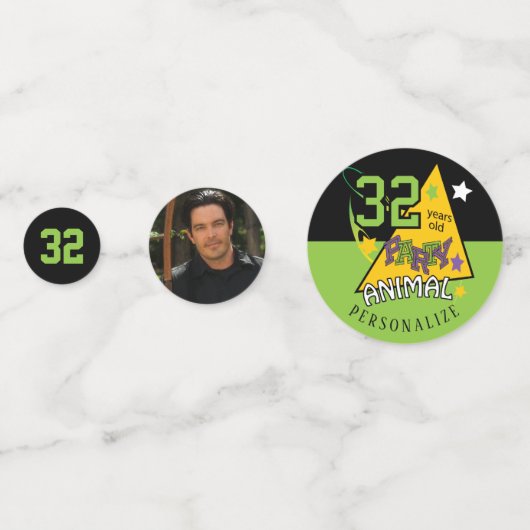 00 jaar oud dier - geboorte confetti (Achterkanten)