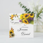 00 Jubileum nodigt zonbloemen bloemen uit Kaart (Staand voorkant)