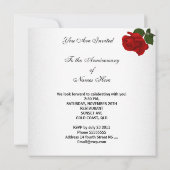 00 jubileum uitnodiging witte rode roos bloemen (Achterkant)