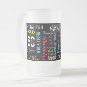 00e Happy BIrthday in een graffiti-stijl Matglas Bierpul (Voorkant links)