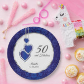 00e Sapphire Blue Birthday Papieren Bordje (Feest)