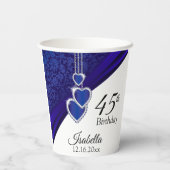 00e Sapphire Verjaardag Papieren Bekers (Achterkant)