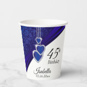 00e Sapphire Verjaardag Papieren Bekers (Voorkant)
