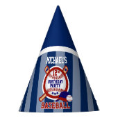 00e verjaardag - Baseball - Blauw Feesthoedjes (Voorkant)