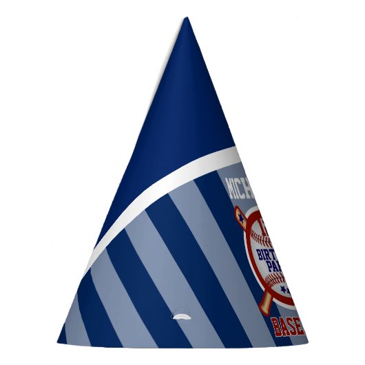 00e verjaardag - Baseball - Blauw Feesthoedjes (Links)